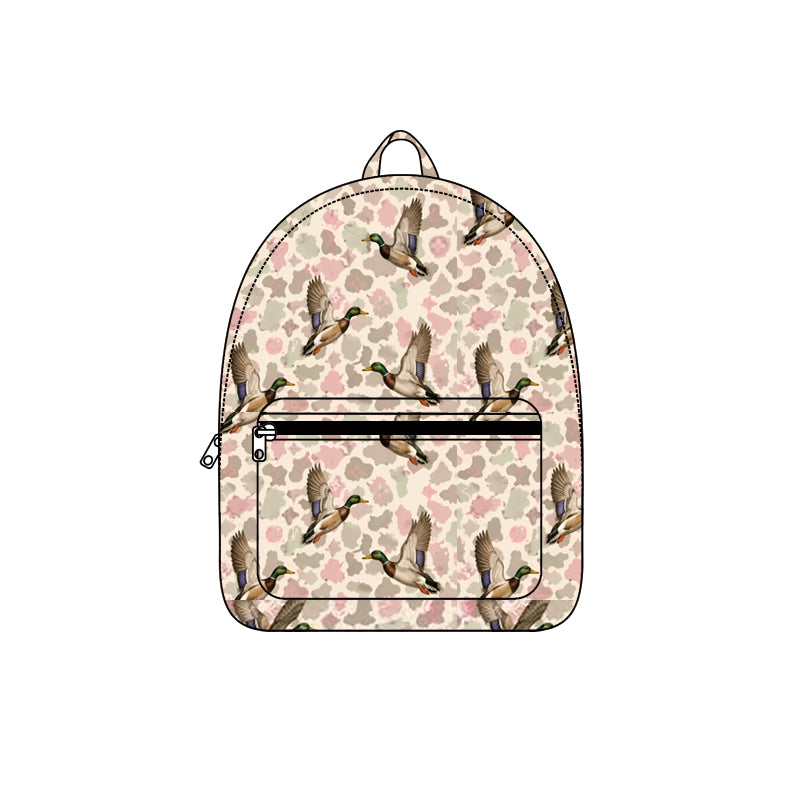 9.24 BA0458 Preorder Pink Camo  Mallard Duck Print Kids Backpack Bags