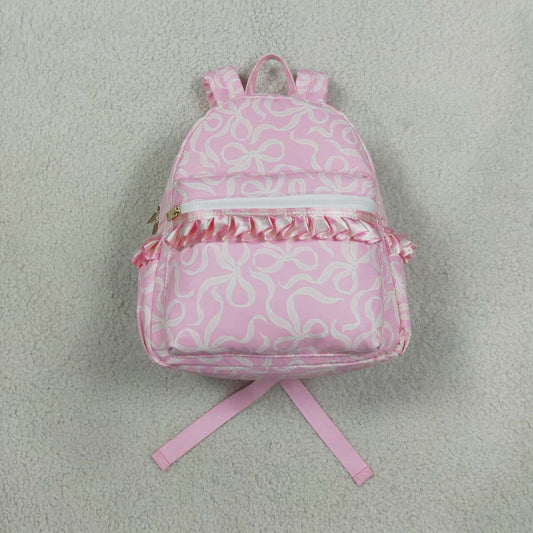 BA0459 Baby Girls Pink Bows Ruffle Backpacks Bags