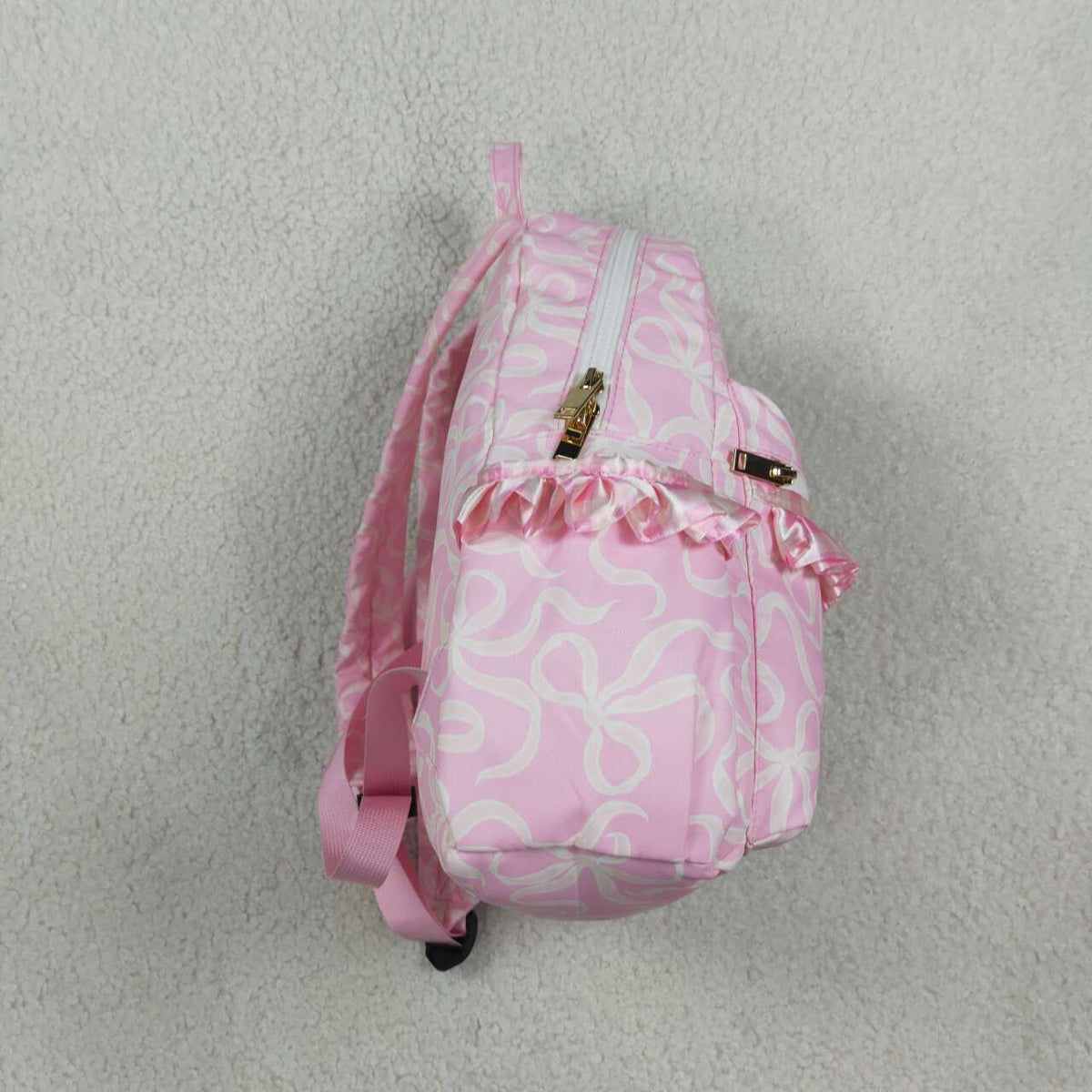 BA0459 Baby Girls Pink Bows Ruffle Backpacks Bags