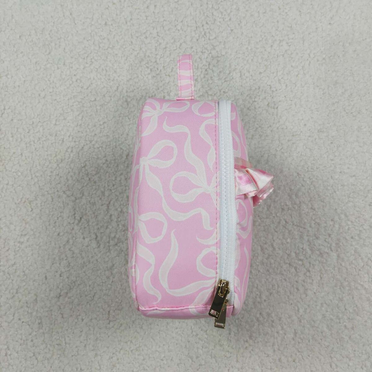 BA0464 Pink Bows Print Ruffle Girls Lunch Boxes School Bags