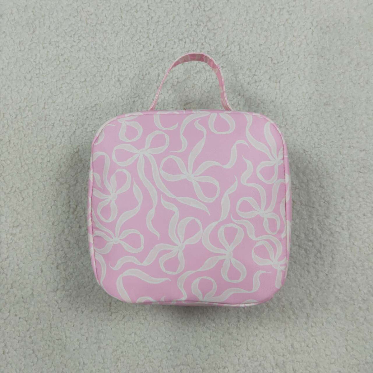 BA0464 Pink Bows Print Ruffle Girls Lunch Boxes School Bags
