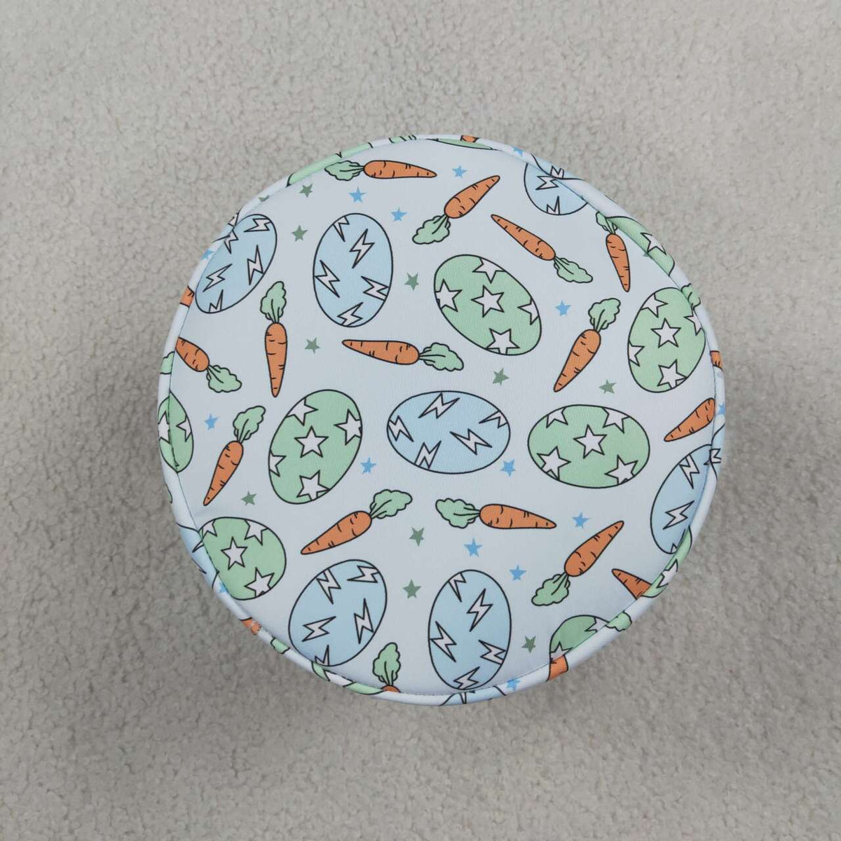 BA0468 Embroidery Rabbits Eggs Carrot Print Baby Kids Easter Bucket Bag