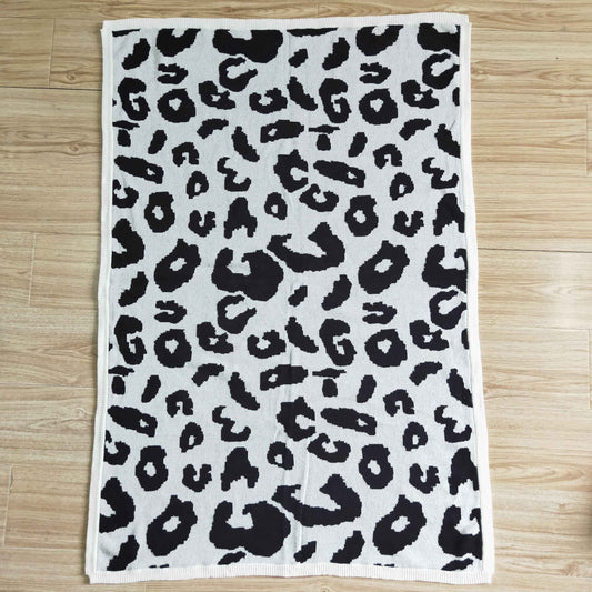 Woolen leopard print blanket    BL0023