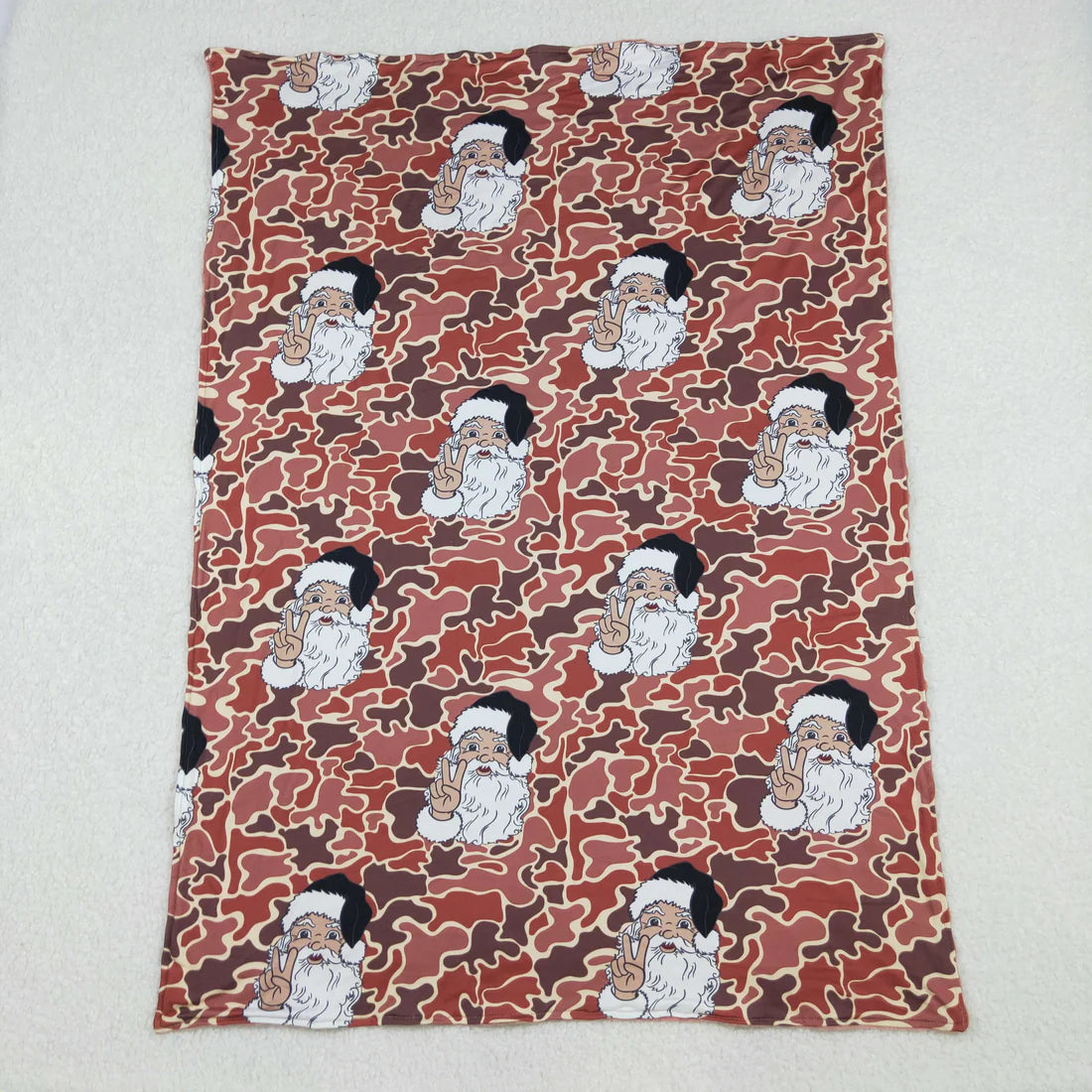 Baby Toddler Children Camo Christmas Santa Minky Blankets