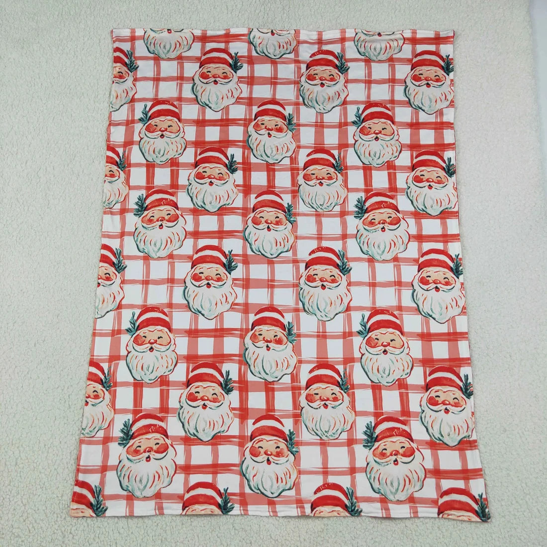 Sibling Baby Girls Christmas Santa Plaid Long Sleeve Pajama Set Dress Blanket