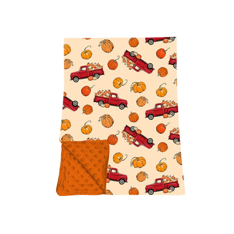 8.7  Preorder Baby Pumpkin Truck Minky Blanket