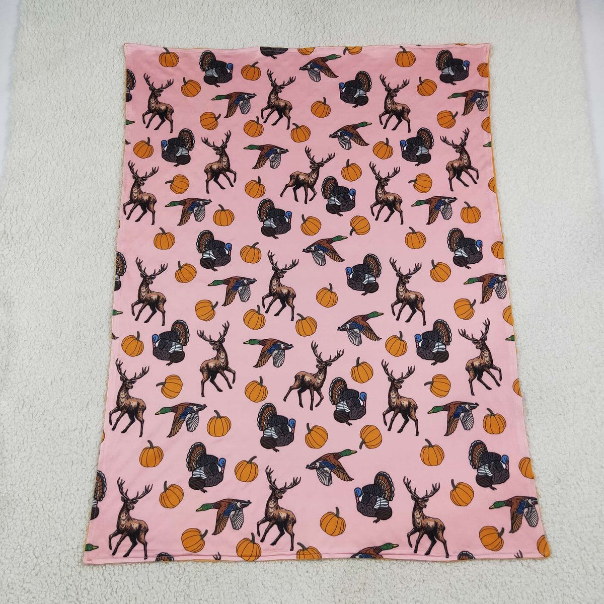 Sibling Baby Girls Hunting  Deer Duck Pumpkin Pajama Set Romper Blanket