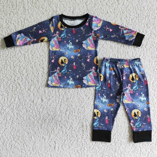 BLP0020 Nightmar* Print Kids Halloween Clothes Set