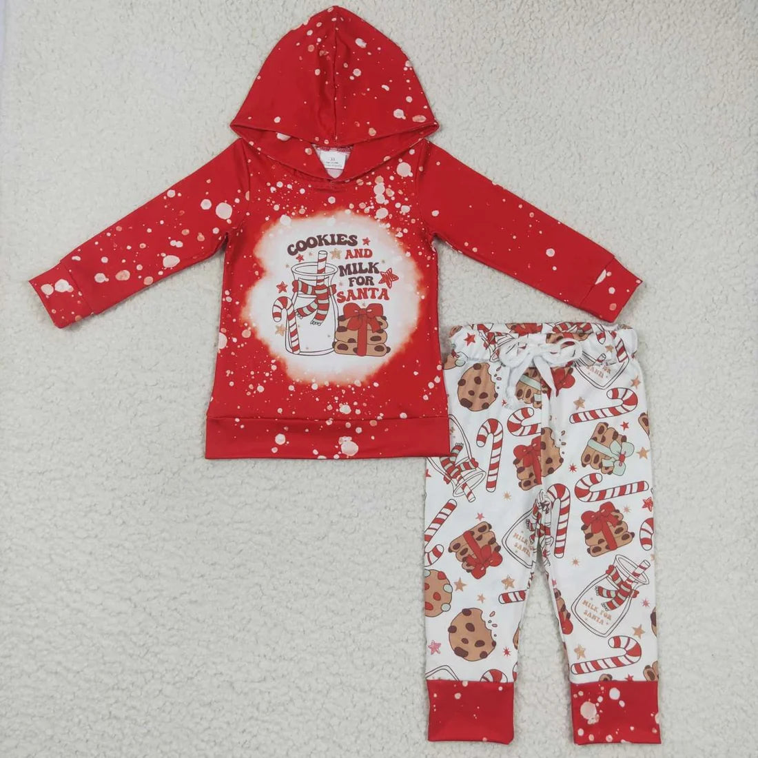 Sibling Baby Girls Christmas Long Sleeve Hoodie Tio with Pants Outfit