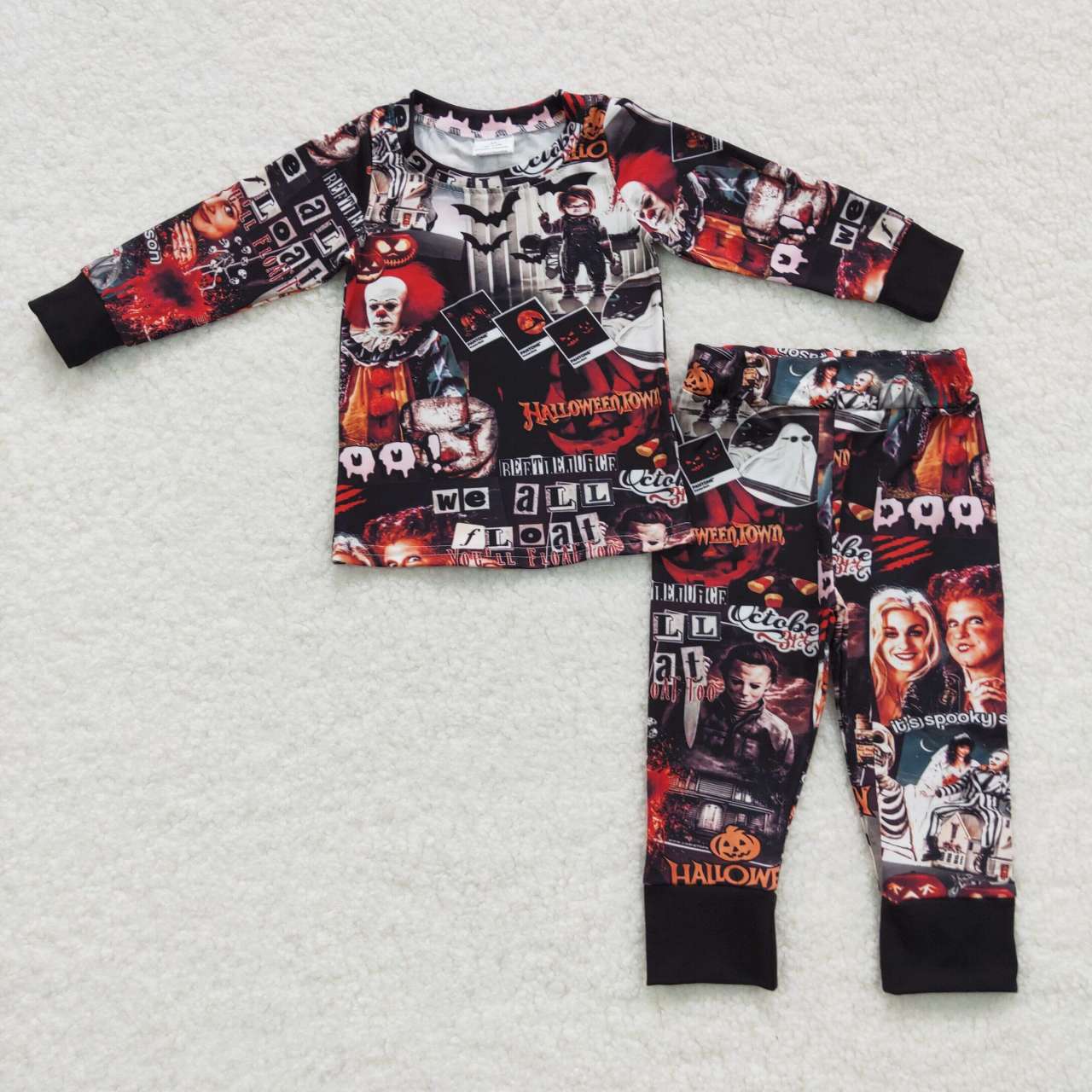 BLP0259 Film Characters Print Kids Halloween Pajamas Clothes Set