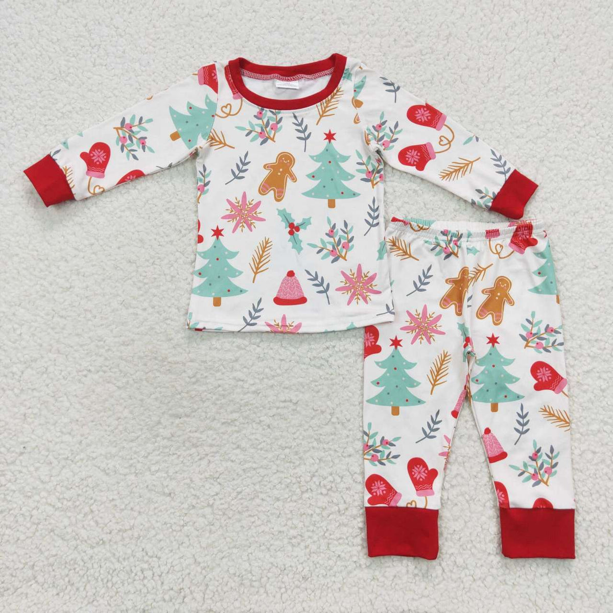 Gingerbread Tree Holly Print Family Christmas Pajamas Styles