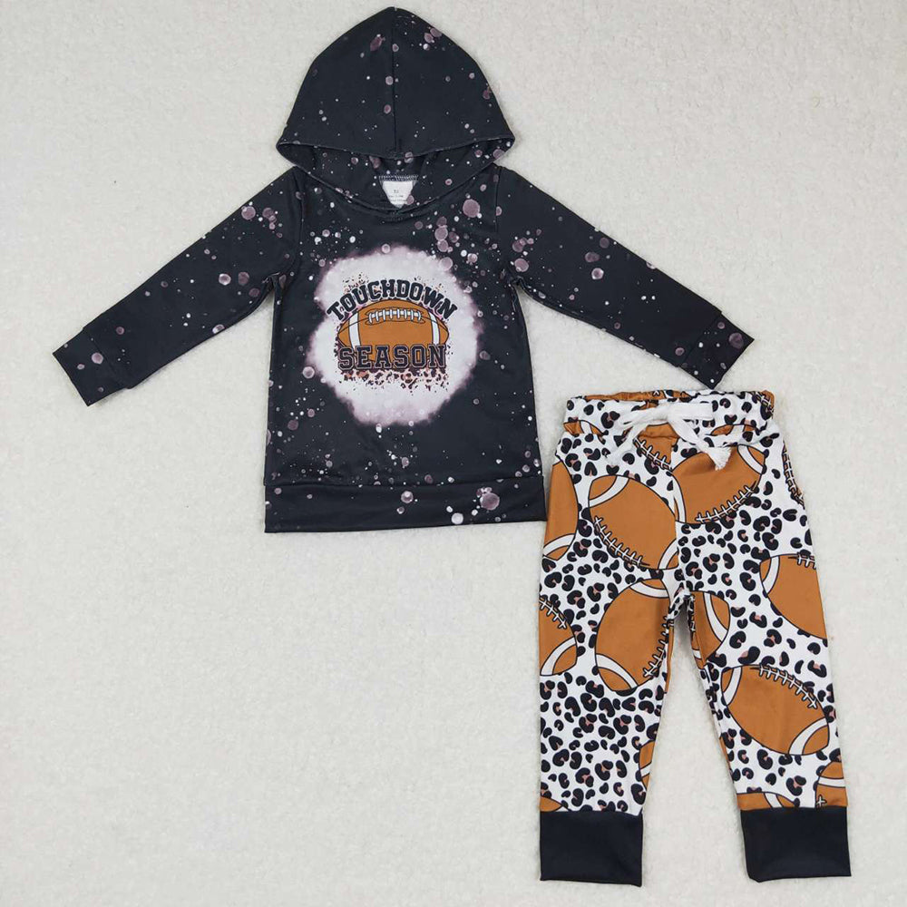 Sibling Baby Boys Girls Touch Down Season Footballs Top Pants Team Clothes Sets