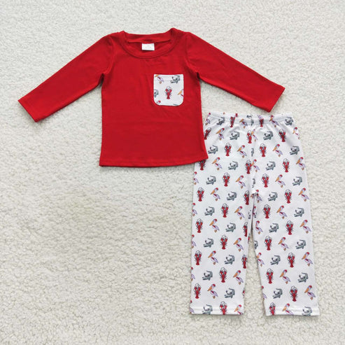 Sibling Baby Boys Christmas Long Sleeve Outfit