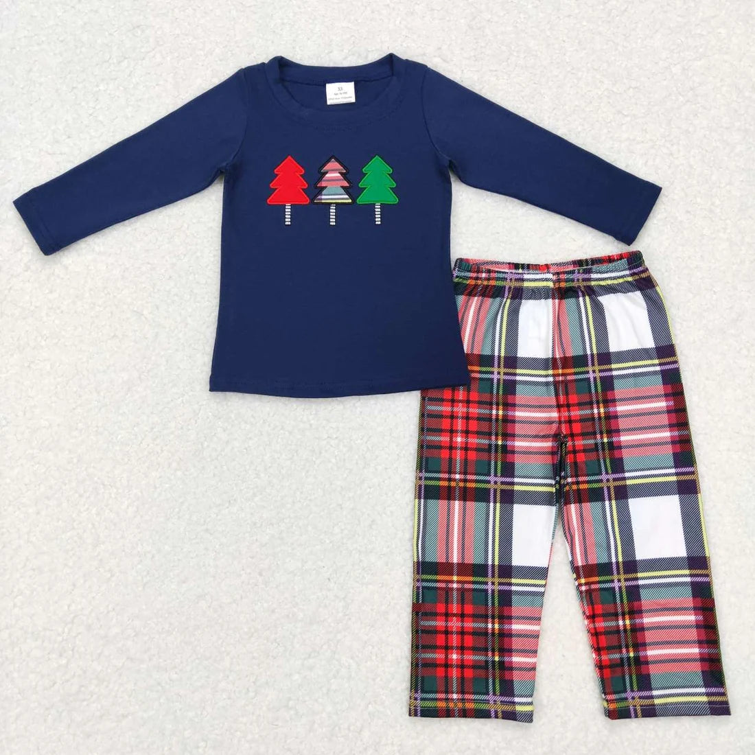 Sibling Baby Boys Girls Embroidery Trees Top Pants Christmas Clothes Sets