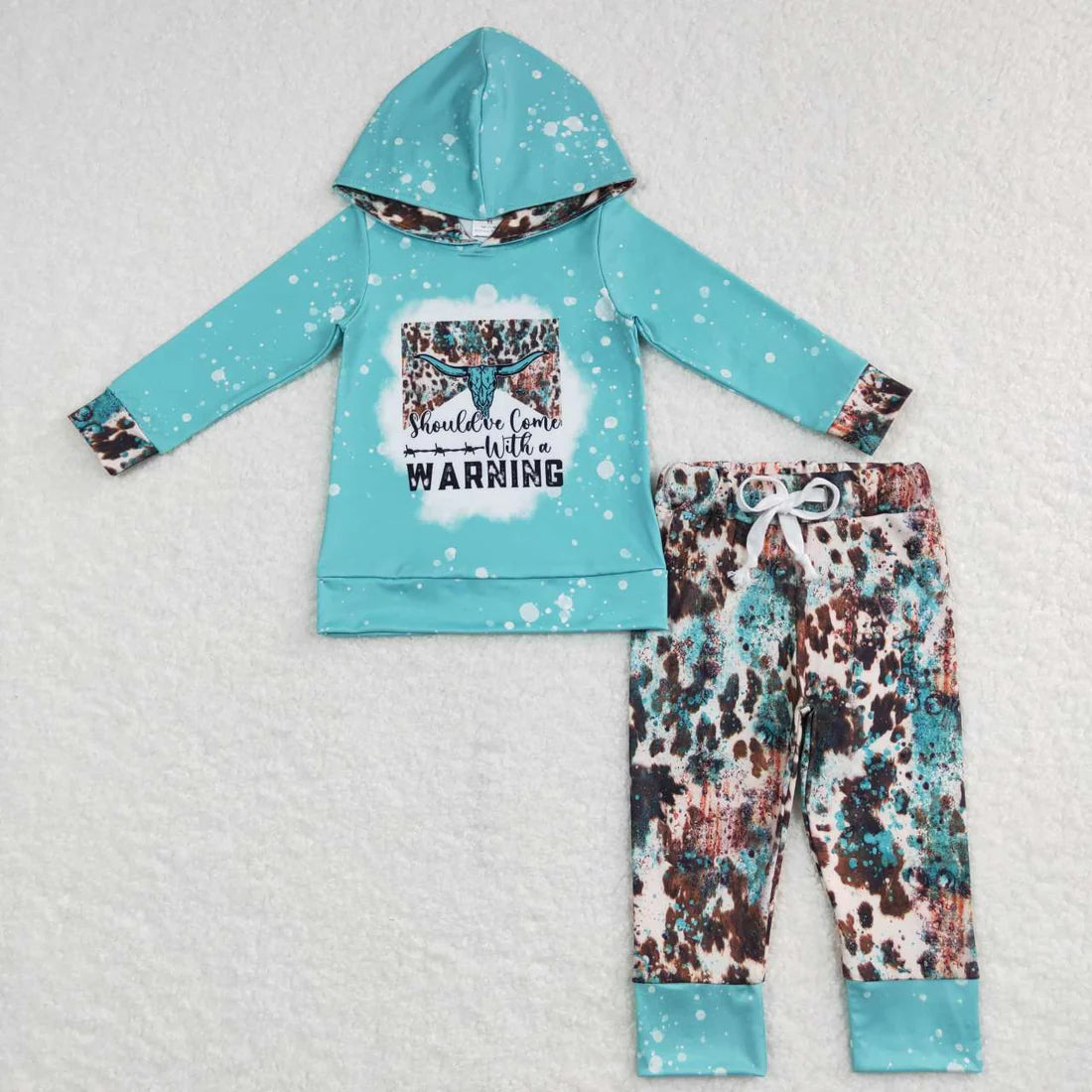 Sibling Baby Boys Western Hooded Tops Pants Clothes Sets