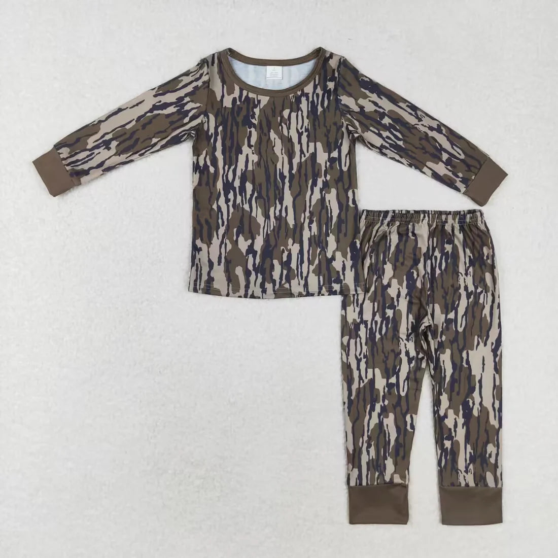 Sibling Baby Boys Camo Print Top Pants Western Bamboo Pajamas Clothes Sets