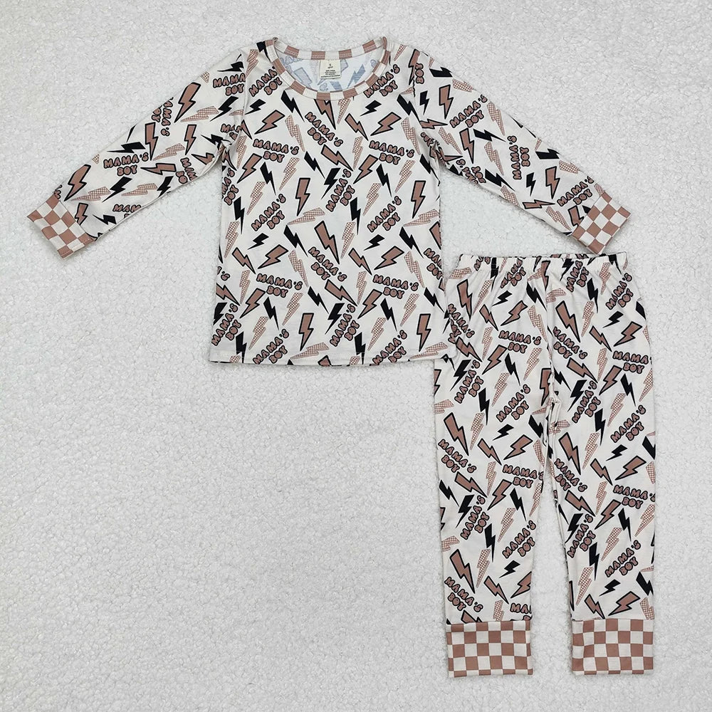 Sibling  Mama's Girl Boy Long Sleeve Pajama Set