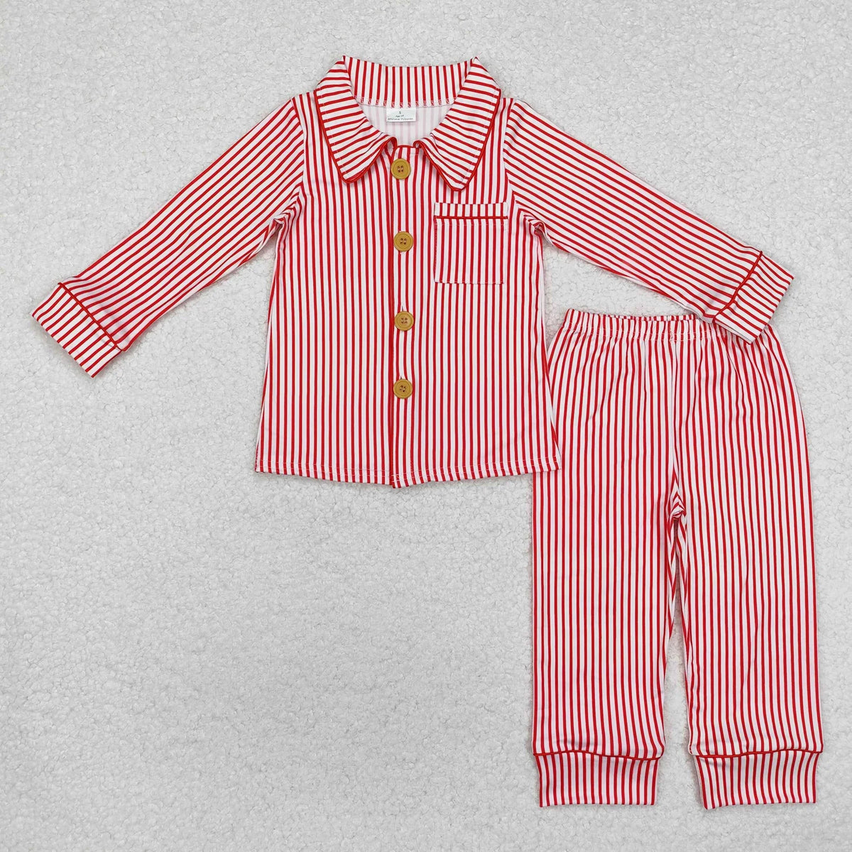 Sibling Toddler Girls Boys Christmas  Red Striped Sleeping Gown Pajama Set