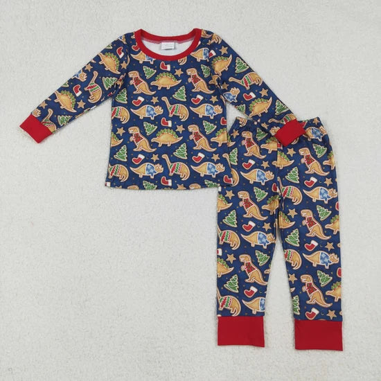 Sibling Baby Boys Christmas Santa Long Sleeve  Top Pants Outfit