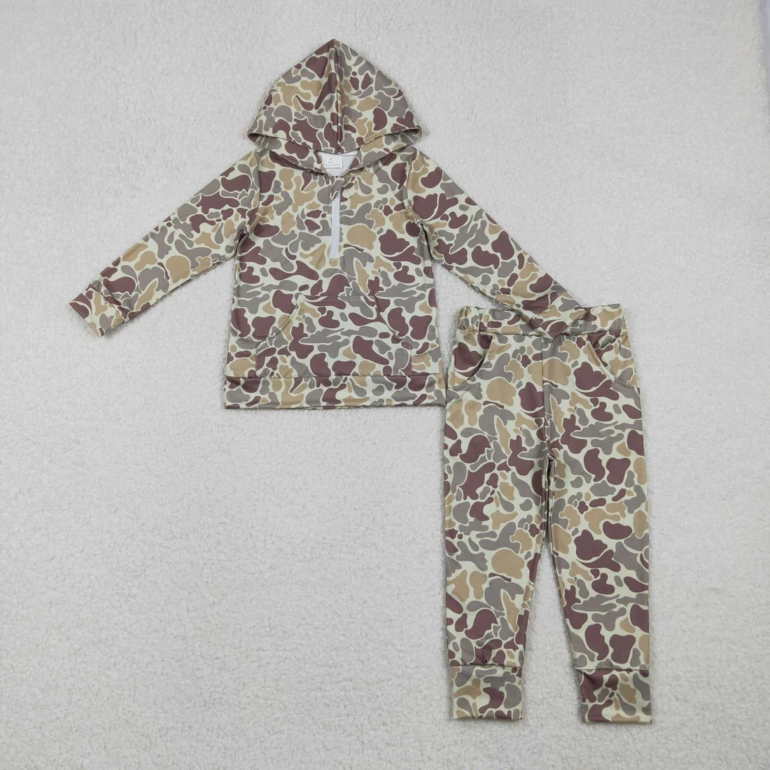 Sibling Baby Boys Hunting Hoodie Top Pocket Jogger Outfit