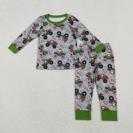 Sibling Baby Boys Christmas Santa Long Sleeve  Top Pants Outfit