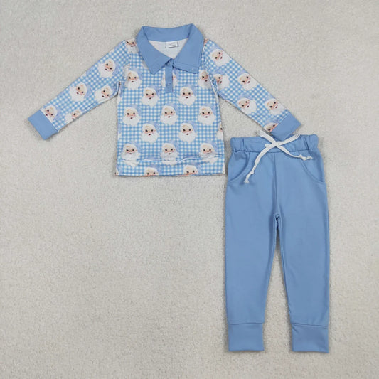Sibling Baby Boys Girls Santa Grin Pullovers Top Leggings Pants Christmas Clothes Sets
