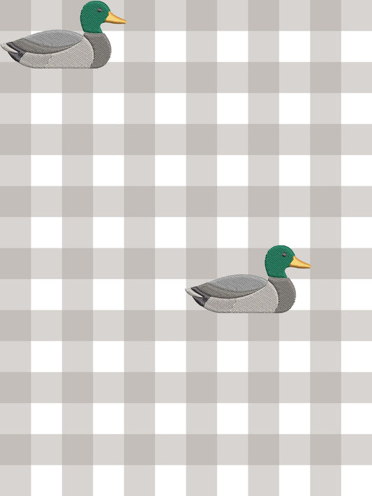 4.16 Toddler Boys Duck Light Blue Long Sleeve  Top with Gingham Pants Outfit Preorder