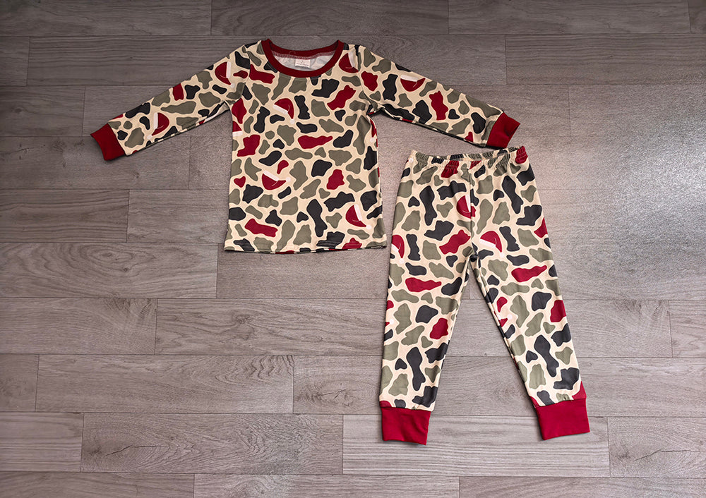 7.2 Preorder Baby Boys Christmas Camo Long Sleeve Pajama Set