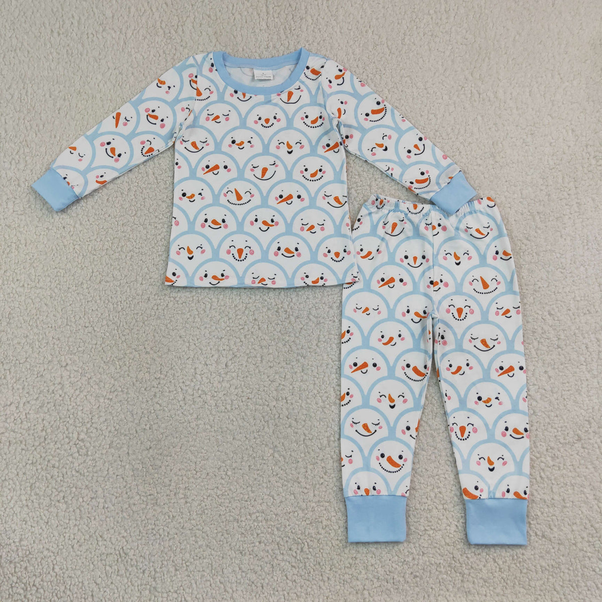 Sibling Baby Boys Winter Snowmen Long Sleeve Pajama Set +Zipper Romper