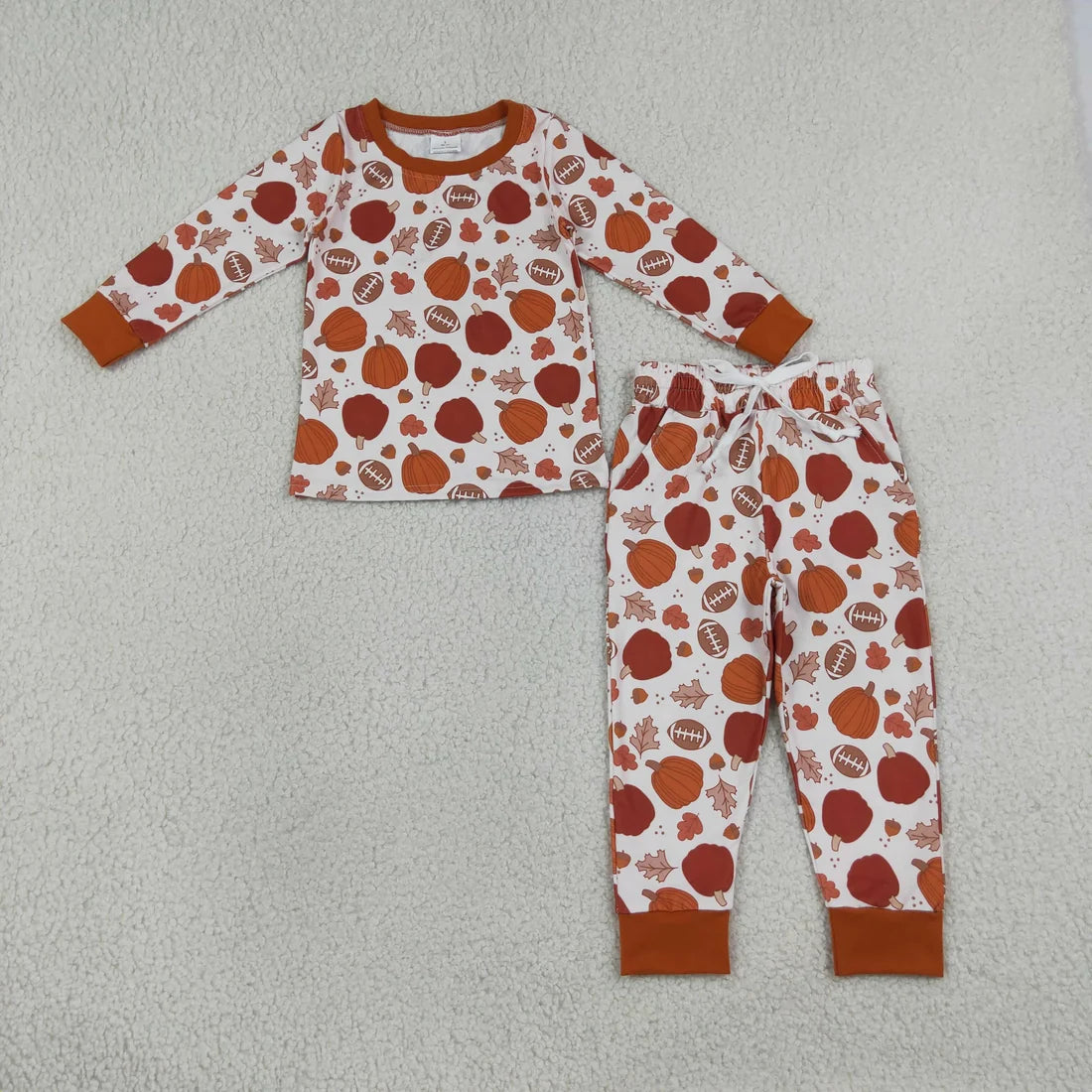 Sibling Baby Boys  Fall Pumpkin  Football  Outfit and Romper