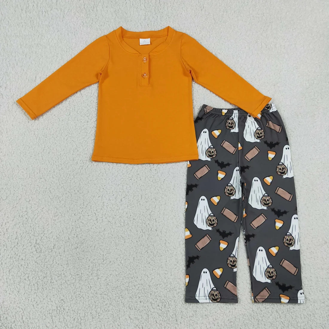 Sibling Baby Boys Halloween Long Sleeve Outfit Hoodie and Romper