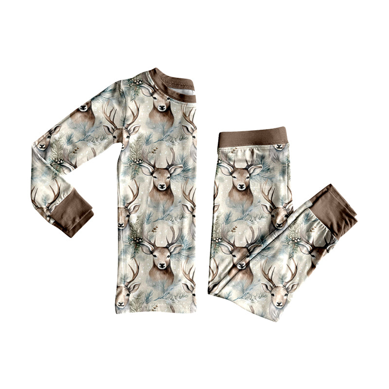 9.17 BLP1621 Preorder Baby Boys Deer Long Sleeve Pajama Set