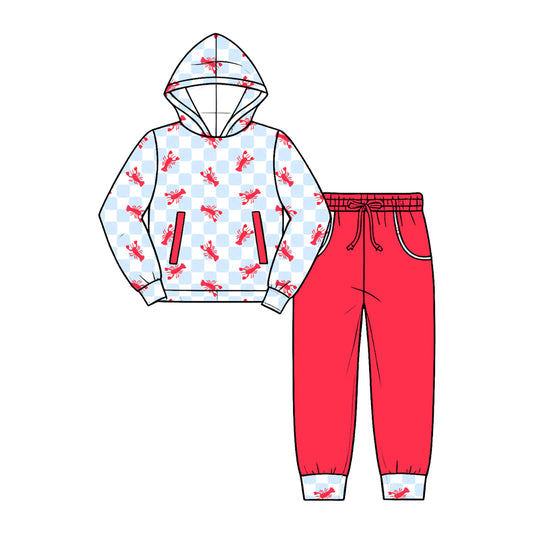9.18 BLP1624 Preorder Kids Crawfish Print Hoodie Jogger Set
