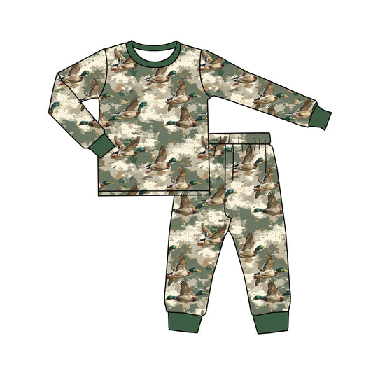 9.24 Preorder BLP1631 Kids Boys Hunting Mallard Duck Long Sleeve Pajama Set
