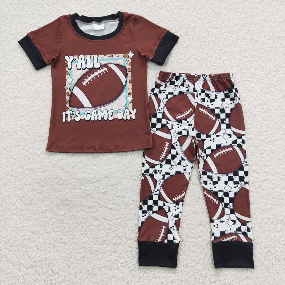 Sibling Baby Boys Sport Ball Short Sleeve Top Pants Outfit