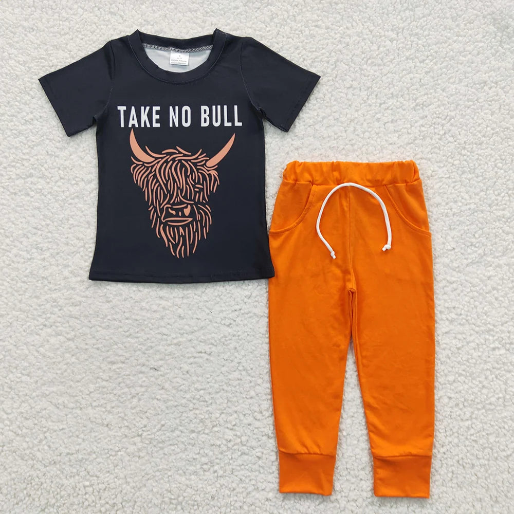 Sibling Baby Boys Western Cowboy Short Sleeve Top Jogger Pants Outfit
