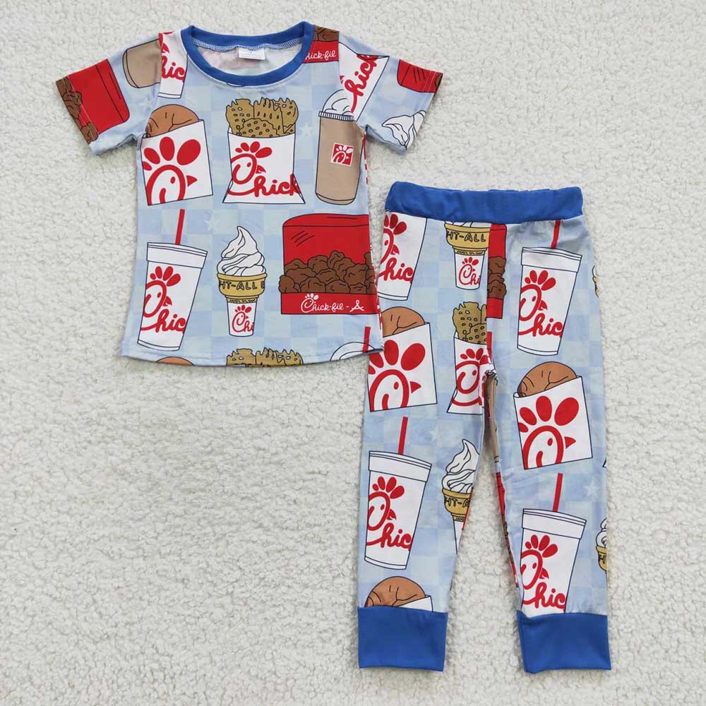 Sibling Baby Boys  Chip Chciken Top Pants Pajama Set