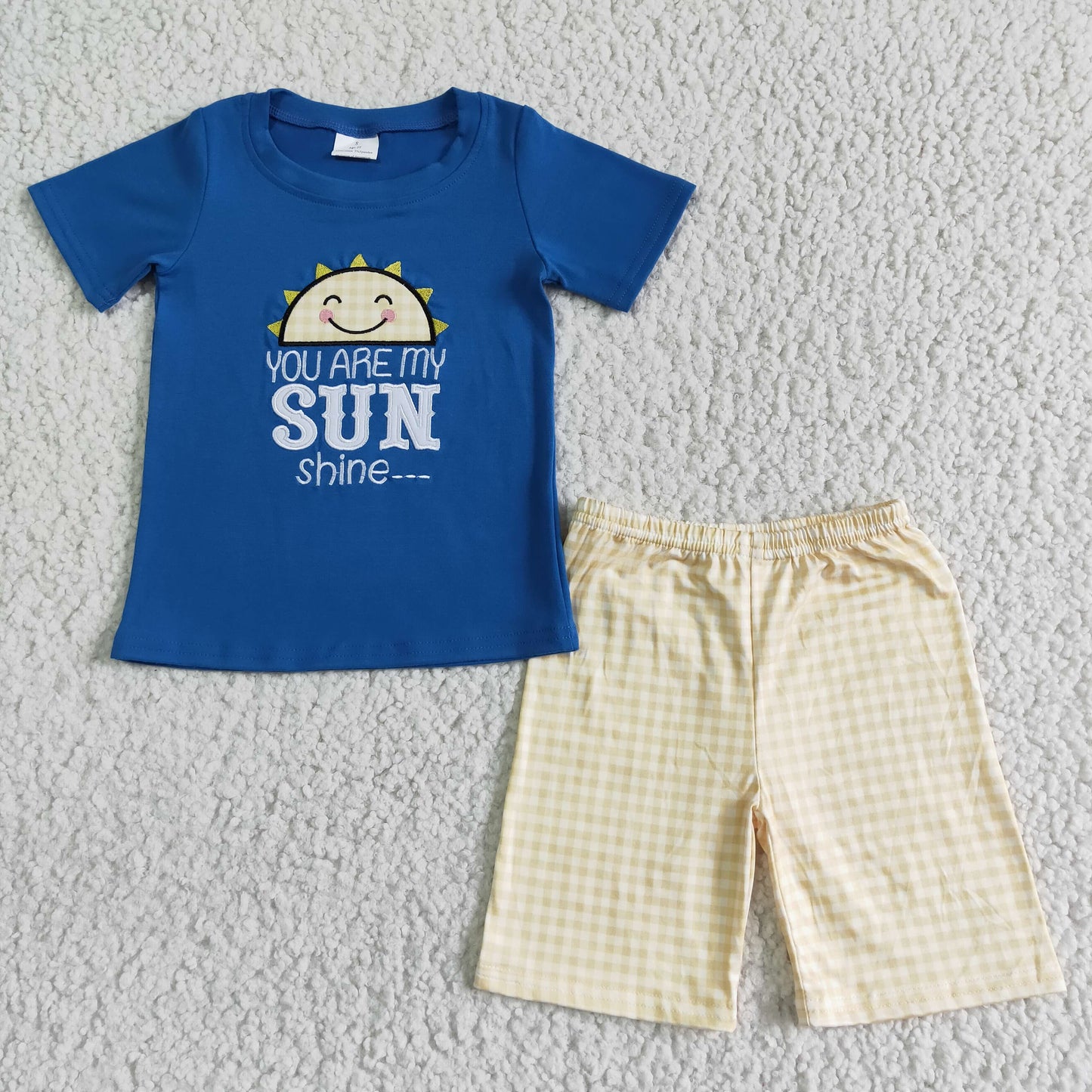 Sibling Baby Girls Boys Embroidery You are My Sunshine Clothes