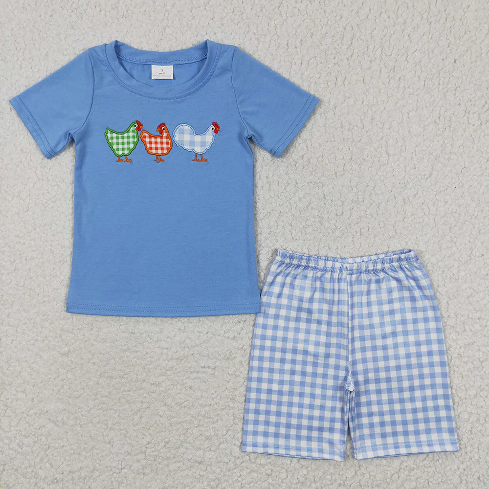 Sibling Boys Baby Girls Chicken Summer Rompers Clothes Sets