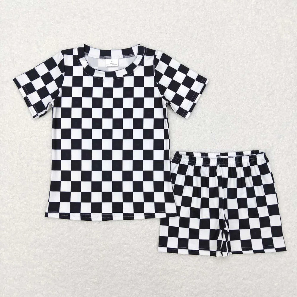 Mommy & Me Black Checkerboard Pajama Set