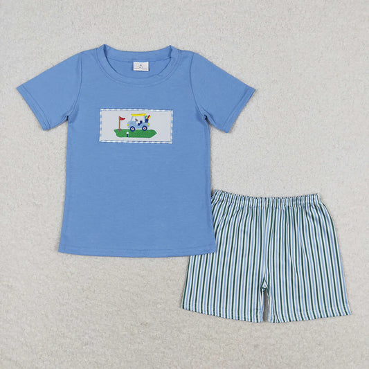 Sibling Baby Boys Embroidery Golf Shirt Top Shorts Summer Clothes Sets