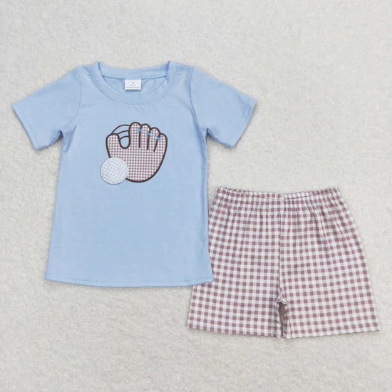 Sibling Baby Boys Embroidery Baseball Summer Shorts Sets Clothes Sets