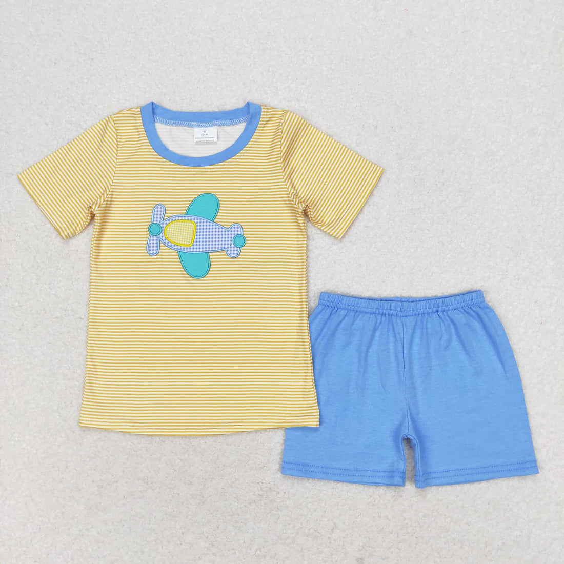 Sibling Baby Boys Embroidery Cars Planes Top Pockets Short Clothes Sets 3-6M to 7-8T