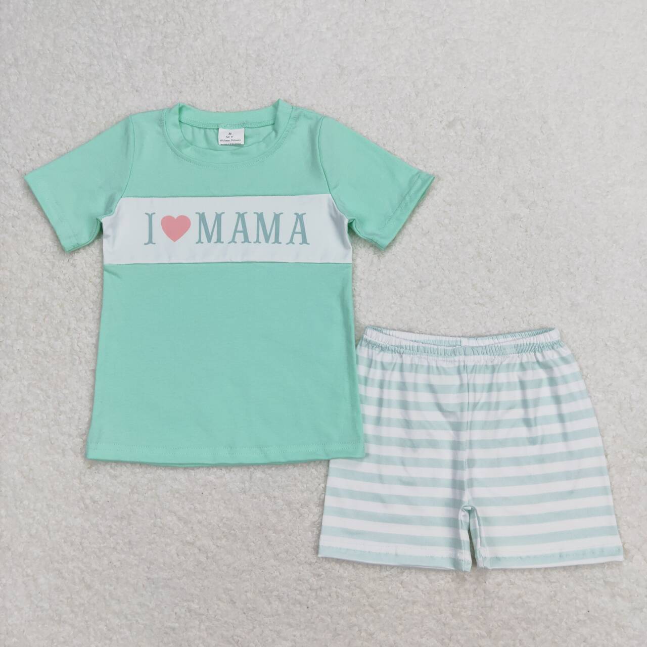I Love Mama Sibling Girls & Boys Shorts Outfit