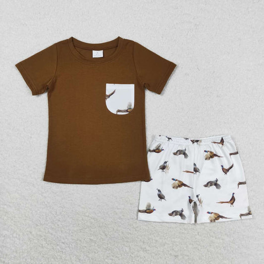 Baby Boys Sibling Wild Chicken Romper +Shorts Outfit