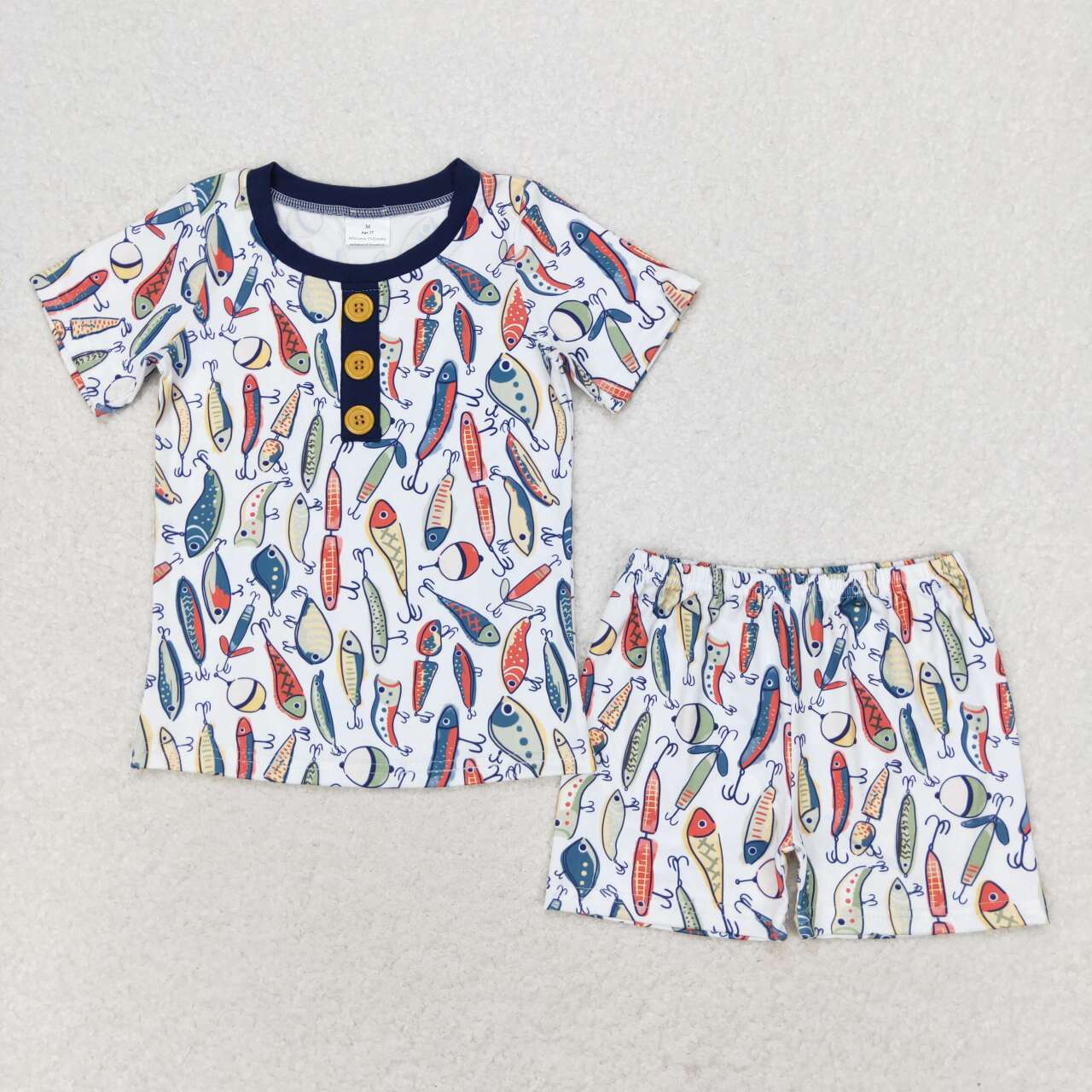 Sibling Baby Boys Short Sleeve Deer Fishing Top Shorts Hunting Pajamas Sets