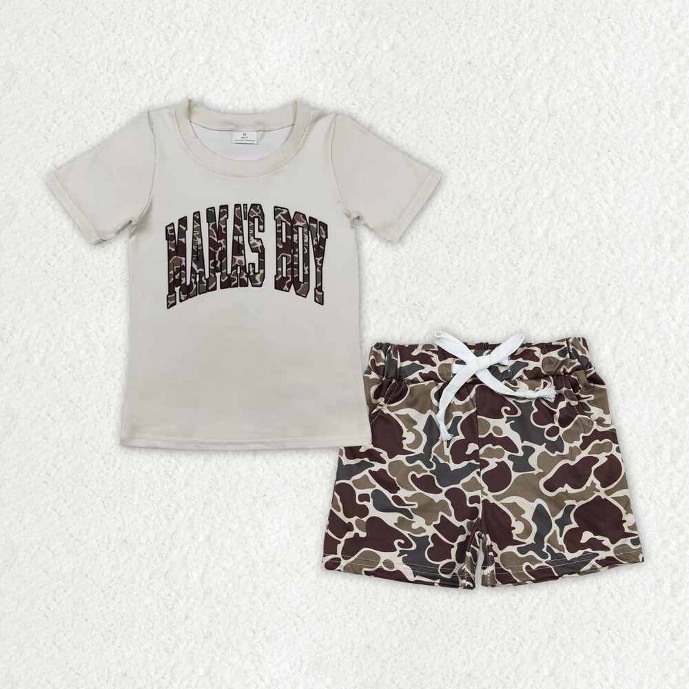 Sibling Baby Boys Short Sleeve I Love Dad and Mom Top Shorts Clothes Sets