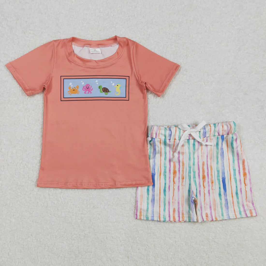 Sibling Baby Boys Short Sleeve Shirts Top Shorts Sea World Pajamas Clothes Sets