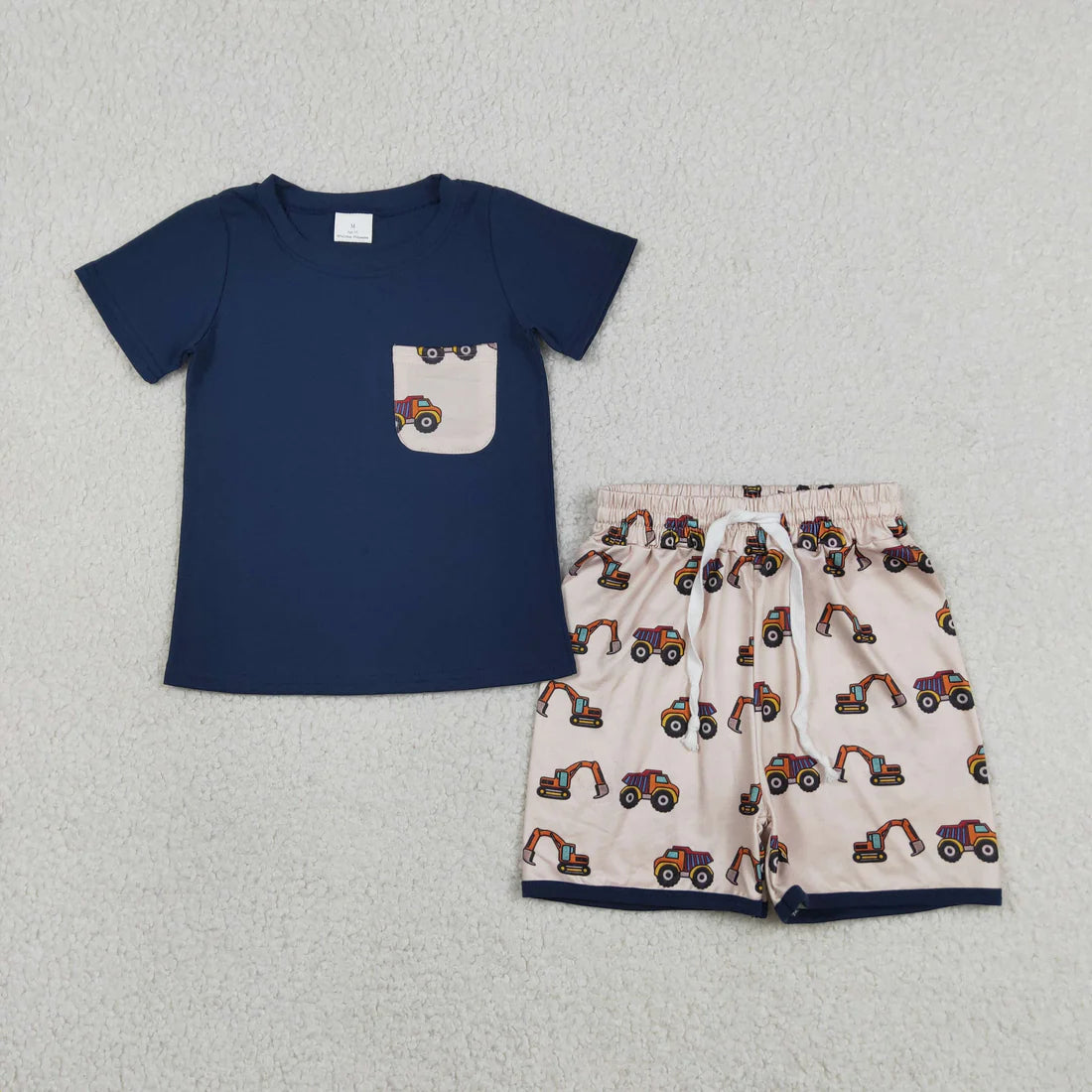 Sibling Baby Boys Short Sleeve Cars Pockets Top Shorts Clothes Sets