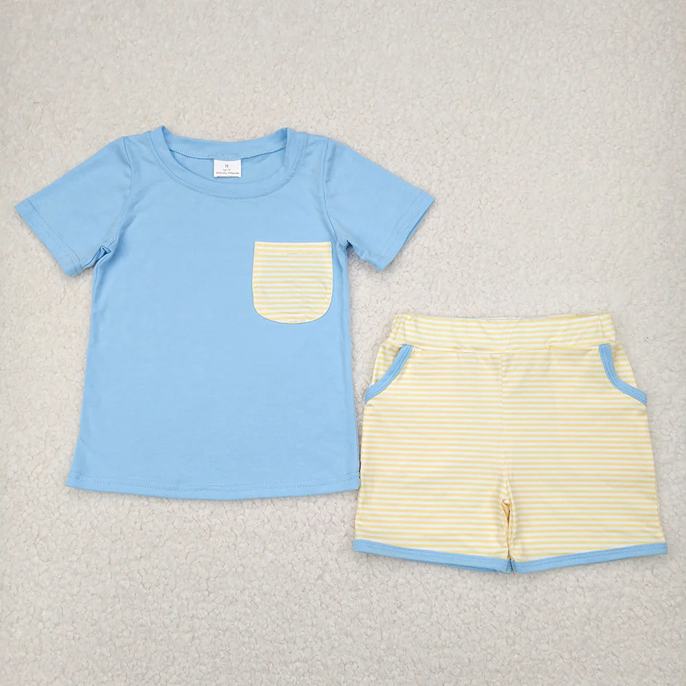 Sibling Baby Boys Cotton Pocket Top Shorts Outfits Sets